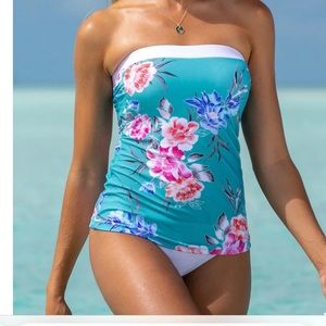 Hapari Blooms Bandeau Tankini Top